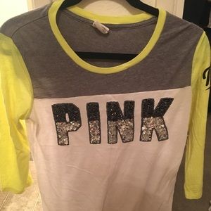 Pink baseball tee